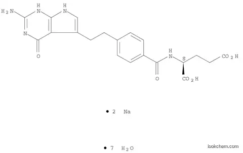 Molecular Structure of 357166-29-1 (N-[4-[2-(2-Amino-4,7-dihydro-4-oxo-3H-pyrrolo[2,3-d]pyrimidin-5-yl)ethyl]benzoyl]-L-glutamic acid  disodium salt hydrate)